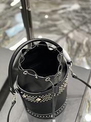 Ysl Small Bahia Bucket Bag In Leather Black 686733 16×25×16cm - 5