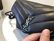 Ysl Mini Loulou In Matelasse Leather Silver-tone Metal Black 678401 20x14x7cm - 2