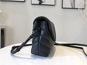 Ysl Mini Loulou In Matelasse Leather All Black 678401 20x14x7cm - 6