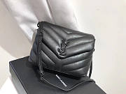 Ysl Mini Loulou In Matelasse Leather All Black 678401 20x14x7cm - 5