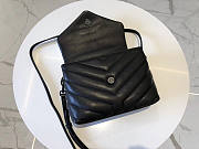Ysl Mini Loulou In Matelasse Leather All Black 678401 20x14x7cm - 4