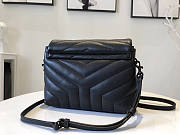 Ysl Mini Loulou In Matelasse Leather All Black 678401 20x14x7cm - 3