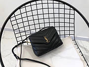 Ysl Mini Loulou In Matelasse Leather Gold-tone Metal Black 678401 20x14x7cm - 6