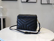 Ysl Mini Loulou In Matelasse Leather Gold-tone Metal Black 678401 20x14x7cm - 3