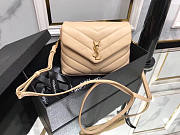 Ysl Mini Loulou In Matelasse Leather Gold-tone Metal Beige 678401 20x14x7cm - 1