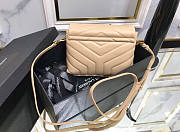 Ysl Mini Loulou In Matelasse Leather Gold-tone Metal Beige 678401 20x14x7cm - 4