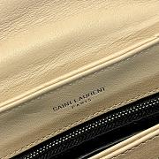Ysl Mini Loulou In Matelasse Leather Silver-tone Metal Beige 678401 20x14x7cm - 2