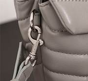 Ysl Mini Loulou In Matelasse Leather Silver-tone Metal Grey 678401 20x14x7cm - 3