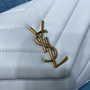 Ysl Mini Loulou In Matelasse Leather Gold-tone Metal White 678401 20x14x7cm - 6