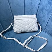 Ysl Mini Loulou In Matelasse Leather Silver-tone Metal White 678401 20x14x7cm - 5