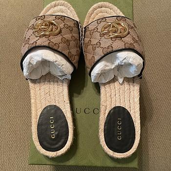 Gucci GG Canvas Raffia Sandal 620120 