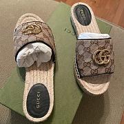 Gucci GG Canvas Raffia Sandal 620120  - 3