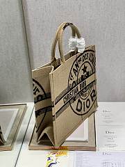 Dior Large Book Tote Jute Canvas Embroidered Beige M1286 41cm - 2