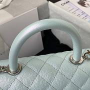 Chanel Mini Coco Handle Bag In Grained Leather Blue A92990 23cm - 4