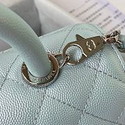 Chanel Mini Coco Handle Bag In Grained Leather Blue A92990 23cm - 2