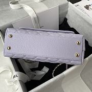 Chanel Mini Coco Handle Bag In Grained Leather Purple A92990 23cm - 3