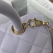 Chanel Mini Coco Handle Bag In Grained Leather Purple A92990 23cm - 5
