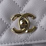 Chanel Mini Coco Handle Bag In Grained Leather Purple A92990 23cm - 6