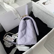 Chanel Extra Mini Coco Handle Bag In Grained Leather Purple AS2215 13×19×9cm - 3