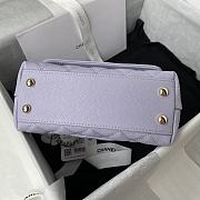 Chanel Extra Mini Coco Handle Bag In Grained Leather Purple AS2215 13×19×9cm - 4