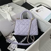 Chanel Extra Mini Coco Handle Bag In Grained Leather Purple AS2215 13×19×9cm - 5