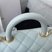 Chanel Extra Mini Coco Handle Bag In Grained Leather Blue AS2215 13×19×9cm - 6