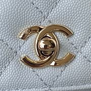 Chanel Extra Mini Coco Handle Bag In Grained Leather Blue AS2215 13×19×9cm - 3