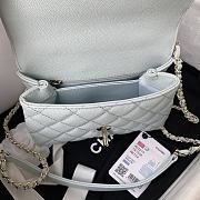 Chanel Extra Mini Coco Handle Bag In Grained Leather Blue AS2215 13×19×9cm - 2