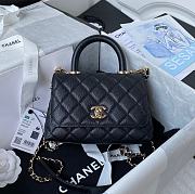 Chanel Extra Mini Coco Handle Bag In Grained Leather Black AS2215 13×19×9cm - 1