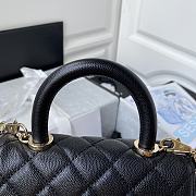 Chanel Extra Mini Coco Handle Bag In Grained Leather Black AS2215 13×19×9cm - 4