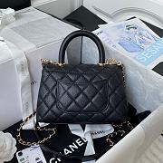 Chanel Extra Mini Coco Handle Bag In Grained Leather Black AS2215 13×19×9cm - 3