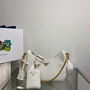 Prada Re-Edition 2005 Saffiano Leather Bag White 1BH204 18x22x6cm - 1