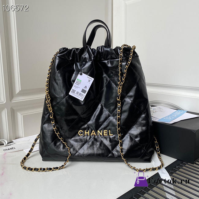 Chanel 22 Backpack Leather Black AS3133 51x40x9cm - 1