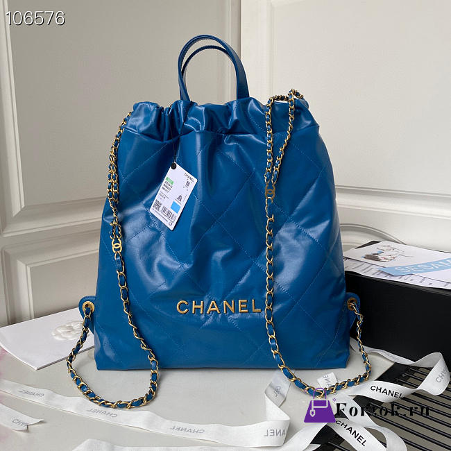 Chanel 22 Backpack Leather Blue AS3133 51x40x9cm - 1