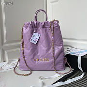 Chanel 22 Backpack Leather Purple AS3133 51x40x9cm - 1