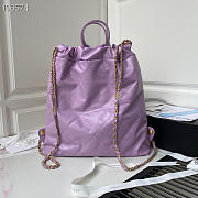 Chanel 22 Backpack Leather Purple AS3133 51x40x9cm - 4