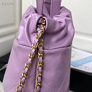 Chanel 22 Backpack Leather Purple AS3133 51x40x9cm - 6