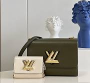 Louis Vuitton Twist MM Epi Leather Kaki Green/White M59884 19x15x9cm - 1