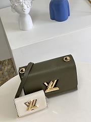 Louis Vuitton Twist MM Epi Leather Kaki Green/White M59884 19x15x9cm - 5