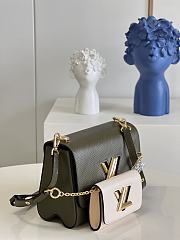 Louis Vuitton Twist MM Epi Leather Kaki Green/White M59884 19x15x9cm - 3