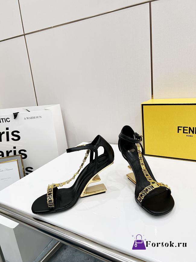 Fendi First Fendace High Heels Black Leather F0QA1 - 1