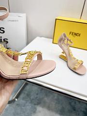 Fendi First Fendace High Heels Nude Pink Leather F0QA1 - 6