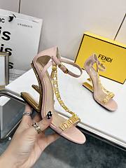 Fendi First Fendace High Heels Nude Pink Leather F0QA1 - 5