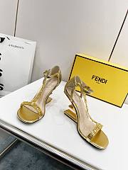 Fendi First Fendace High Heels Gold-tone Leather F0QA1 - 1