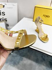 Fendi First Fendace High Heels Gold-tone Leather F0QA1 - 4