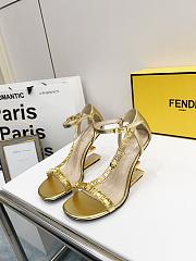Fendi First Fendace High Heels Gold-tone Leather F0QA1 - 5