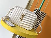 Ysl Lou Camera Bag in Quilted Leather White 612544 23x16x6cm - 1