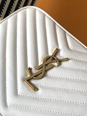 Ysl Lou Camera Bag in Quilted Leather White 612544 23x16x6cm - 3