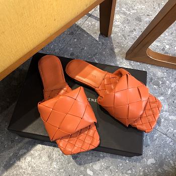 Bottega Veneta Lido Flat Sandals Tangerine Orange 608853