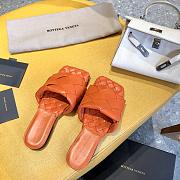 Bottega Veneta Lido Flat Sandals Tangerine Orange 608853 - 5